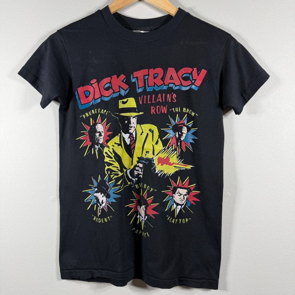 J.G. Hook Vintage Dick Tracy Villains Row Graphic T-Shirt Black L 14-16